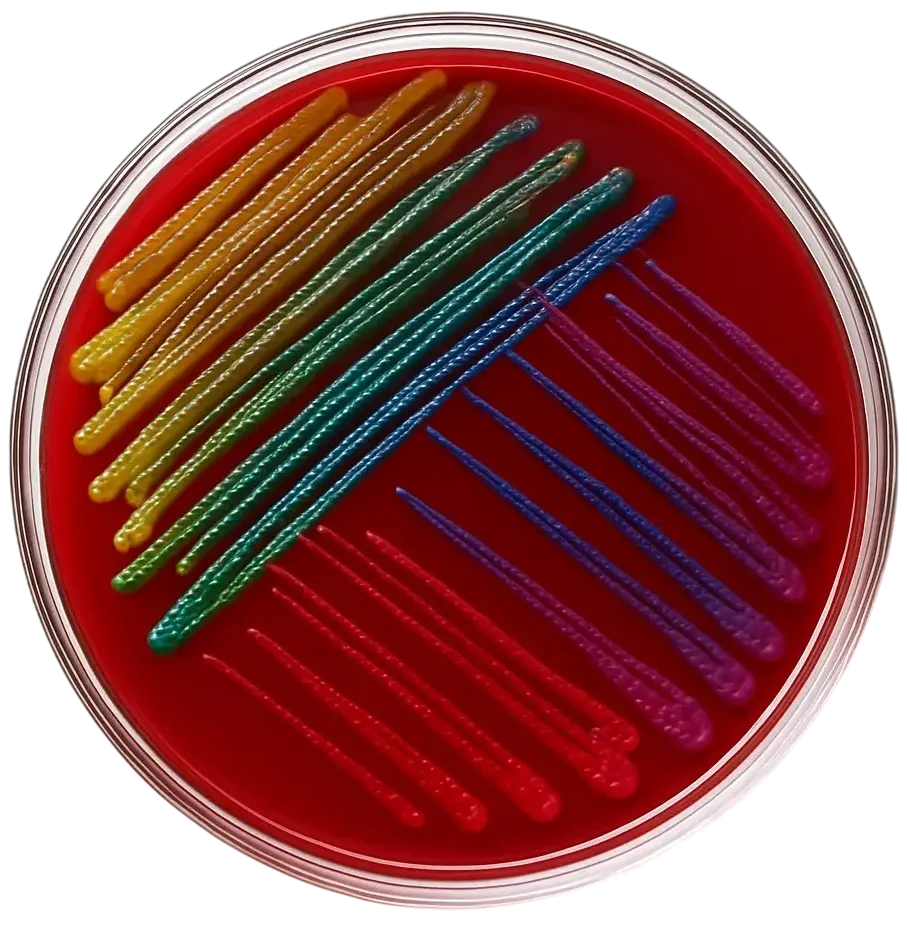 bacteria on blood-agar plate